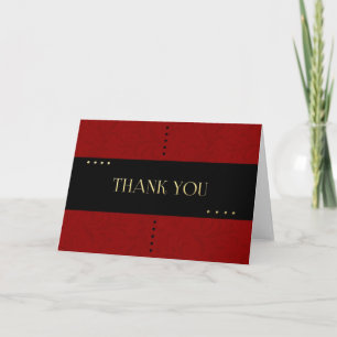 Carte de remerciements rouge et noir classique