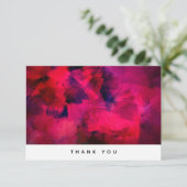 Carte De Remerciements Rouge foncé et violet Gras & Abstrait moderne (Debout devant)