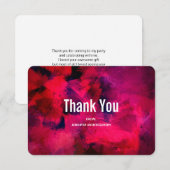 Carte De Remerciements Rouge foncé et violet gras & moderne (Devant / Derrière)