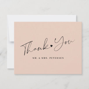 Carte De Remerciements Rouge mariage élégant script