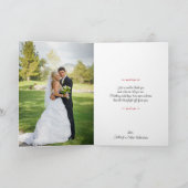 Carte De Remerciements Rouge, Noir, Blanc Damas Amour Coeurs Mariage (Intérieur)