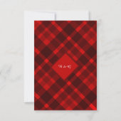 Carte De Remerciements rouge noir écossais celtique tartan mariage motif (Dos)