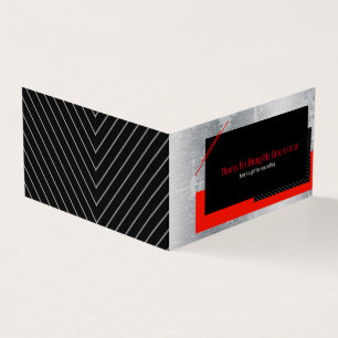 Carte de remerciements rouge, noir et gris