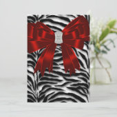 Carte de remerciements rouge noir Zèbre (Debout devant)