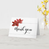 Carte de remerciements rouge orchidée (Fleur jaune)