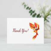 Carte de remerciements rouge Phoenix (Debout devant)