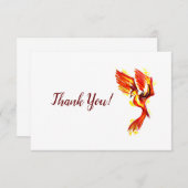 Carte de remerciements rouge Phoenix (Devant / Derrière)