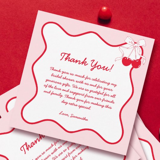 Carte De Remerciements Rouge Rose Cerise Saint-Valentin Remerciements de 