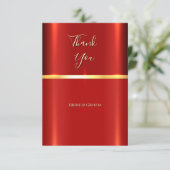 Carte de remerciements rouge simple (Debout devant)