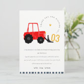 Carte De Remerciements Rouge vif Jaune Pelle Enfants Tout âge Anniversair (Debout devant)