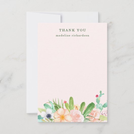 Carte De Remerciements Rougissent les Succulents (Devant)