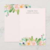 Carte De Remerciements Rougissent les Succulents (Devant / Derrière)