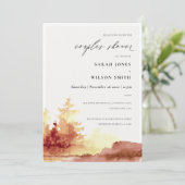 Carte De Remerciements Rouille Orange Jaune Arbre de Chute Couples Invita (Debout devant)