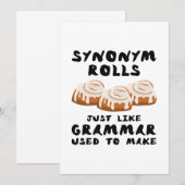 Carte De Remerciements Rouleaux Synonyme (Devant / Derrière)