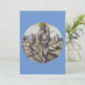 Carte De Remerciements Roundel avec Saint Jean Le Baptiste (Debout devant)