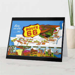 Carte De Remerciements Route 66 De Los Angeles à Chicago