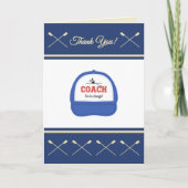 Carte De Remerciements Rowing coach sport thank you (Devant)
