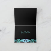 Carte de remerciements royal bleu de damassé (Intérieur)