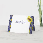 Carte de remerciements Royal Blue and Yellow Sunfl (Devant)
