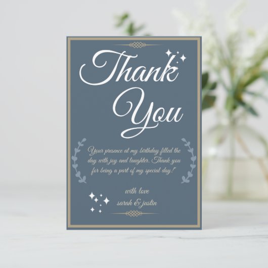 Carte De Remerciements Royal Blue Birthday Bash ! (Debout devant)