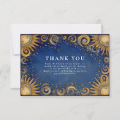 Carte De Remerciements Royal Blue Celestial Wedding (Devant)