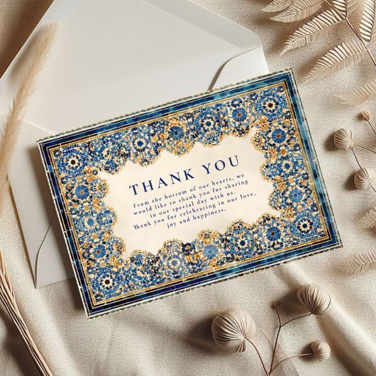 Carte De Remerciements Royal Blue Islamic Wedding