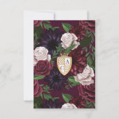 Carte De Remerciements Royal Muse Imaginaire médiéval Bouclier fleuri Mar (Dos)