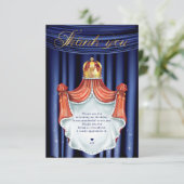 Carte De Remerciements Royal Prince Blue Gold (Debout devant)
