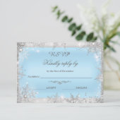 Carte De Remerciements Rsvp Silver Winter Wonderland Blue (Debout devant)
