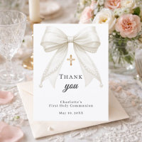 Ruban de première communion blanc perles d'ivoire