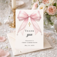 Ruban de première communion rose perles ivoire cro