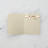 Carte De Remerciements Ruban d'ivoire avec rayures dorées Vide (Intérieur)