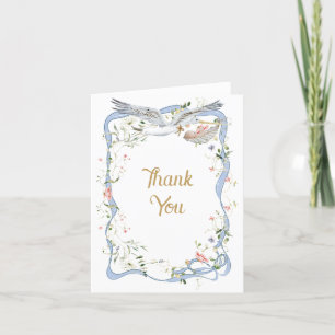 Carte De Remerciements Ruban Fleur sauvage et Baby shower de cale