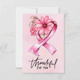Carte De Remerciements Ruban rose de sensibilisation au cancer du sein av