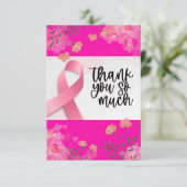 Carte De Remerciements Ruban rose Sensibilisation au cancer du sein avec (Debout devant)