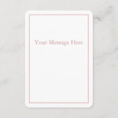 Carte De Remerciements Rubans roses Vert Élégant (Dos)