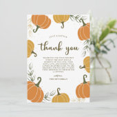 Carte De Remerciements Russe Citrouille & Feuille N'importe quel événemen (Debout devant)