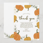 Carte De Remerciements Russe Citrouille & Feuille N'importe quel événemen (Devant / Derrière)