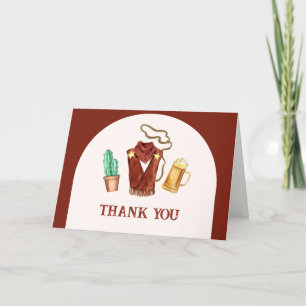 Carte De Remerciements Russe moderne Cowboy Cactus Baby shower d'arc de b