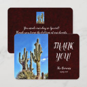 Carte De Remerciements Russe Sud-Ouest Saguaro Cactus Mariage (Devant / Derrière)