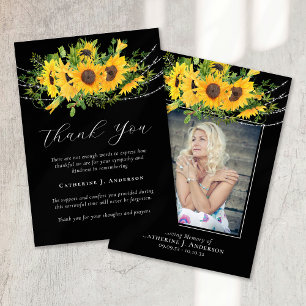 Carte De Remerciements Russe Tournesol photo Sympathy Funeral Memorial