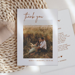 Carte De Remerciements Rust Earthy Photo Wedding Thank You Cards
