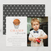 Carte De Remerciements Rust Notre Petit Champion Photo d'anniversaire de (Devant / Derrière)