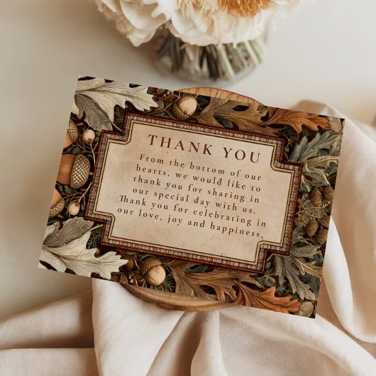 Carte De Remerciements Rustic Acorn Woodland Wedding