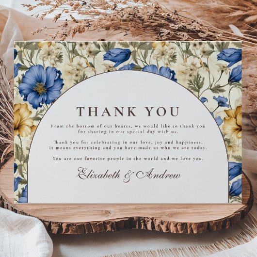 Carte De Remerciements Rustic Autumn Botanical Wedding
