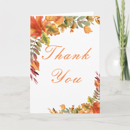 Carte De Remerciements Rustic Autumn Fall Leaves Thanksgiving Party (Devant)