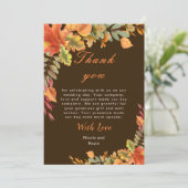 Carte De Remerciements Rustic Autumn Fall Leaves Wedding (Debout devant)