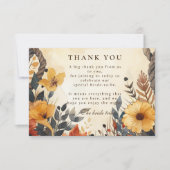 Carte De Remerciements Rustic Autumn Meadow Bridal Shower (Devant)