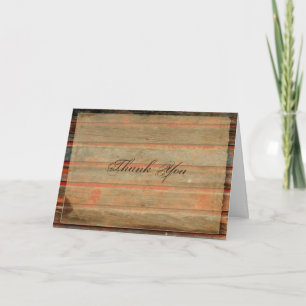 Carte De Remerciements Rustic Barn Wood Graffiti Heart Thank You card