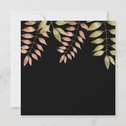 Carte De Remerciements Rustic Black Fall Automne Feuilles Mariage photo (Dos)